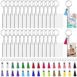 DIY Sublimation Keychain Blank 120Pcs Heat Transfer Keychain MDF Pendant 6 Style - Picture 1 of 7