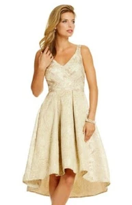 Eva by Eva Franco 241204 Womens Zander V-Neck Hi-Low A-Line Dress Beige Size 0 - Picture 1 of 3