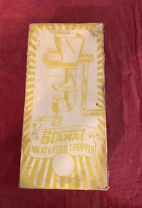 STANAL 1940s-50s Aluminum Food Meat Grinder Red Wood Handle W/ Original Box - Picture 1 of 5