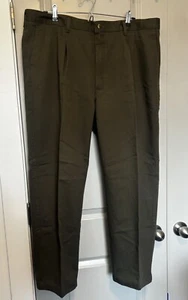 Men 42 / 30 TIMBER CREEK Pants Easy Care 100% Cotton Brown Pleated Slacks - Picture 1 of 7