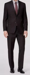 $395 Marc New York Men's Black Solid Classic-Fit 2 Piece Suit Jacket Pants 48L - Picture 1 of 7