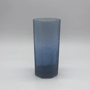 Vintage Libbey Textured Blue Glass Octagonal Drinking Glass - Picture 1 of 5
