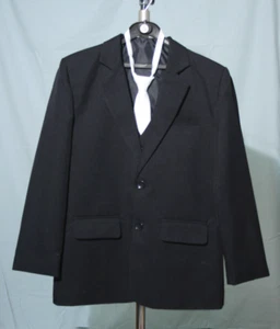 Cole Collection Boys Suit Blazer Jacket with Vest and Tie 12 27W Dark Blue - Picture 1 of 5