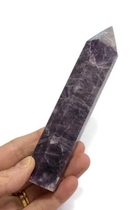 Large Lepidolite Mica Crystal Obelisk Wand Tower Point Druzy 208 Grams - 14 cm - Picture 1 of 3