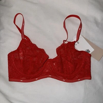 NWT H&M Red Lace Unpadded Underwire Bra - Size 34B - Image 1 of 3