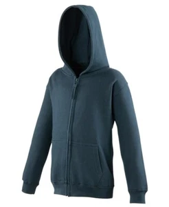 KIDS AWDIS ZIPPED HOODIE - JH50J - BRAND NEW - RRP £20 - FRENCH NAVY - Picture 1 of 1