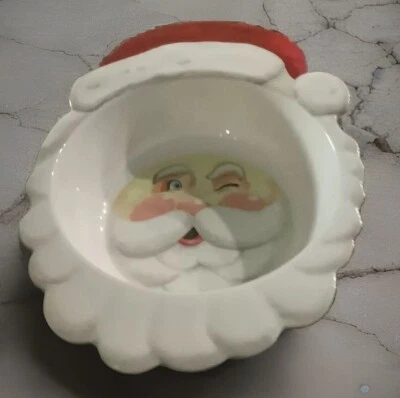 Pottery Barn Kids Santa Claus Cereal Bowl Melamine Christmas - Image 1 of 2