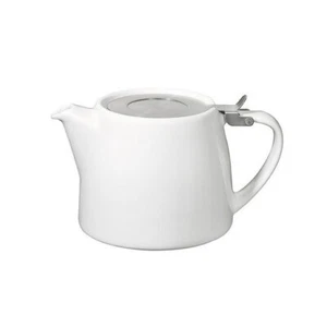 WHITE STUMP TEAPOT 18OZ WITH STAINLESS STEEL LID AND INFUSER FOR LOOSE TEA - Picture 1 of 5