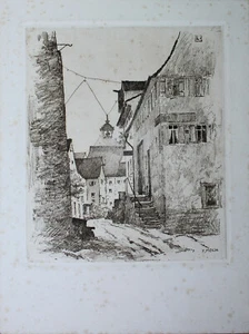 FRITZ MOCK - Gasse. Drucksignierte Radierung. - Picture 1 of 4