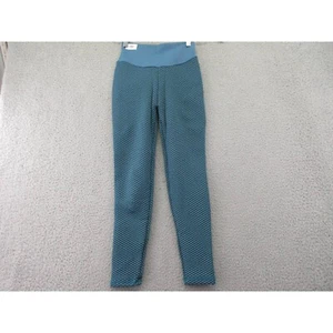 Girls Leggings Yoga Blue Honeycomb Straight Elastic Waist Activewear Pull On L - Picture 1 of 8
