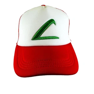 Ash Ketchum Cosplay Hat Mesh 5 - Panel Trucker Cap Snapback Closure - Adult Size - Picture 1 of 11