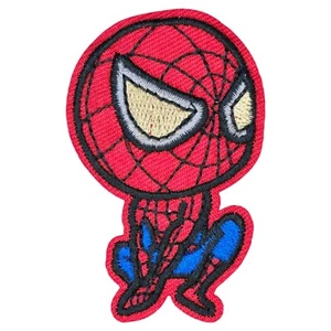CHIBI SPIDERMAN SUPERHERO MOVIE EMBROIDERED IRON ON PATCH 2.5 X 1.5 INCHES - Picture 1 of 4