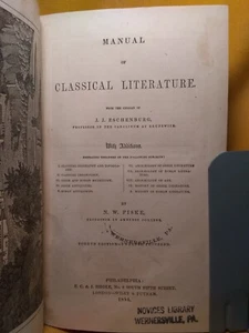 Manual of Classical Literature N. W. Fiske 1854 re-bound HC Illustrated - Bild 1 von 23