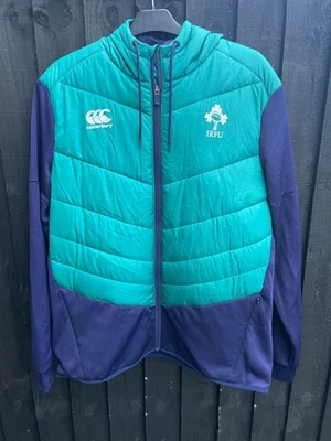 Mens CANTERBURY IRELAND HYBRID PADDED JACKET Coat Rugby Union Eire Top Green  L - Image 1 of 4