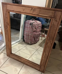 Real Wood Frame Mirror, Perfect for Hallways, Living rooms, or Dining Room - Picture 1 of 2