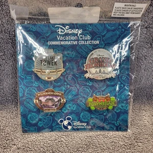 WDW 2015 Disney Vacation Club Commemorative 4 Pin Resort Set NEW SEALED - Picture 1 of 6