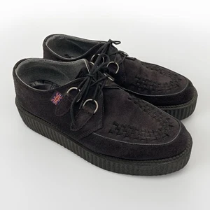 T.U.K. Black Suede Viva Mondo Creeper Shoes APPROX Size 7-7.5, GUC, Pre-Owned - Picture 1 of 10