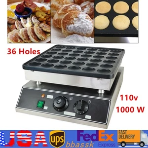 Mini Holländischer Pfannkuchenbäcker 36 STCK. Kommerzielles Elektrisches Antihaft Waffeleisen Maschine - Bild 1 von 20
