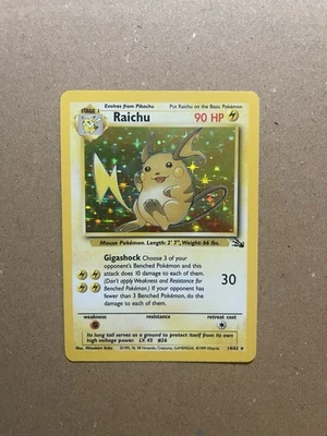 Raichu 14/62 HOLO Rare Fossil Set WOTC Vintage 1999 Pokemon Card NM MINT - Image 1 of 4