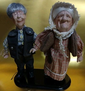 Briadiau Collection Vintage Senior Couple Handmade Hand-painted Porcelain Dolls - Picture 1 of 11