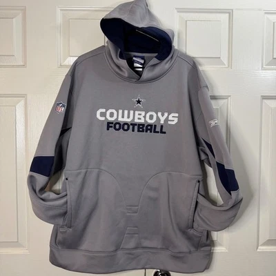 NFL Heavy Dallas Cowboys Authentic Sideline Reebok Hoodie Gray Men's XL EUC - Image 1 of 4