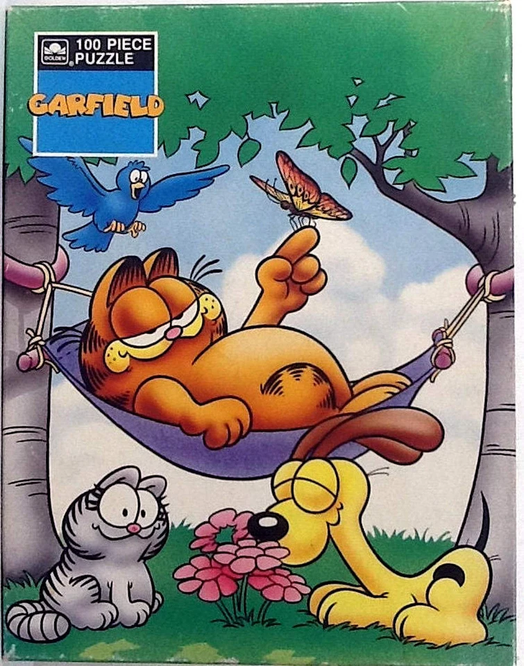 Hamaca Garfield 1979 Odie Nermal 100 piezas 11-1/2" X 15" rompecabezas dorado Foto 1 de 1