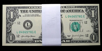 2021 Series 50 $1 Bill Uncirculated Sequential MISCUT ERROR 04065781~830 - Image 1 of 4