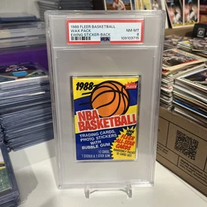 1988 Fleer Basketball Pack Ewing Sticker Back PSA 8 - Bild 1 von 2