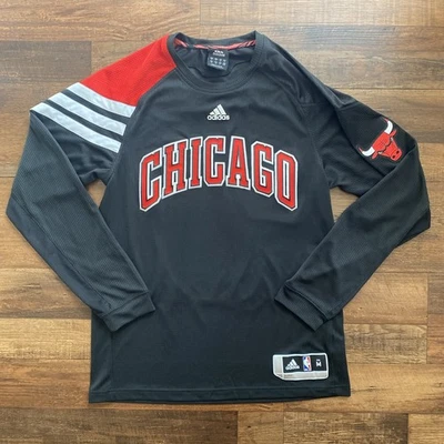 Chicago Bulls Para Hombres Mediana Adidas Pullover Camisa Manga Larga Tiro Calentamiento NBA Foto 1 de 4