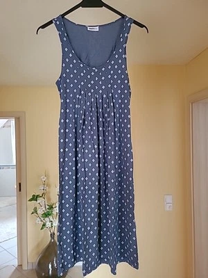 Damenkleid Sommer Gr. 34 Blau Beachtime Mit Weißen Motiv - Bild 1 von 4