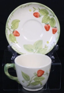 Franciscan Strawberry Fair Cup and Saucer Flying F = - Picture 1 of 5