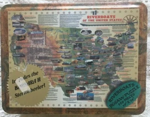 Riverboats of the United States - Jigsaw Puzzle 550 Pieces - Collector Tin- New - Picture 1 of 2