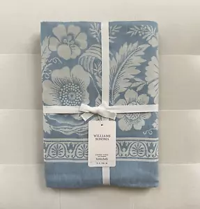 Williams Sonoma VINTAGE FLORAL JACQUARD Tablecloth 70” x 108” Blue NWT - Picture 1 of 2