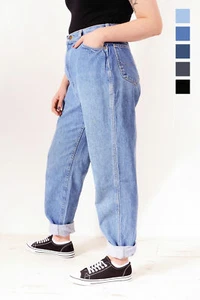 VINTAGE LEE HIGH WAISTED WOMENS RELAXED TAPERED MOM JEANS 38 40 42 44 - Picture 1 of 10