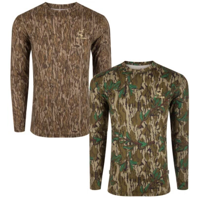Drake Ol' Tom Performance Camo Long Sleeve Crew Lightweight Turkey Hunting Shirt - Image 1 of 2