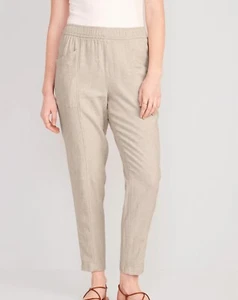 Old Navy Women's High-Waisted Cropped Linen-Blend Tapered Pants Size 3X $40 - Picture 1 of 6