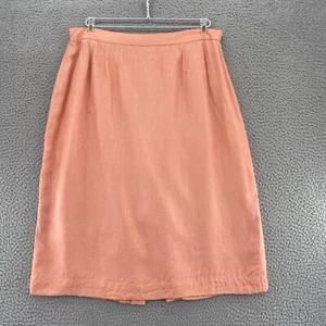 Jupe femme Adrianna Papell 16W plus soie rose texturée midi droite tous les jours - Photo 1/11