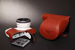 Genuine real Leather Full Camera Case bag for Samsung NX3000 16-50 22-50 Lens - Picture 1 of 8