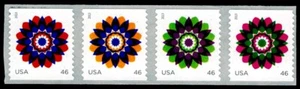 US Scott # 4722-4725 Coil Strip Of 4 Stamps MNH, Kaleidoscope Flowers - Picture 1 of 1