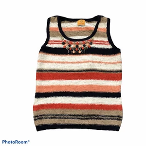 Ruby Rd Striped Sleeveless Top Size M - Picture 1 of 6