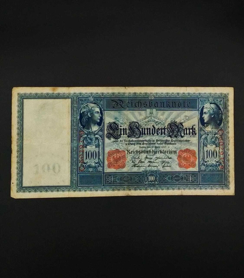 German World War Period 1910 100 Mark Reichsbanknote fine - Image 1 of 2
