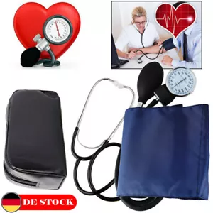 Aneroid Sphygmomanometer Manuelle Blutdruckmessgerät Manschette Stethoskop DE - Bild 1 von 13
