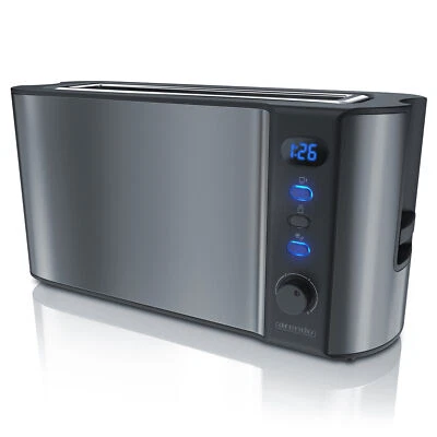 Arendo Frukost 2-Scheiben Langschlitz Toaster Einstellbarer Bräunungsgrad Grau - Bild 1 von 4