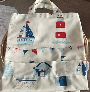 HOOTCHIE MAMA HAND MADE CHILDS OILCLOTH NAUTICAL CRAYONS BAG EX CONDITION - Picture 1 of 6