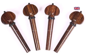 Finest Quality Rosewood Violin Peg Set - Heart Model - Black Trim - Picture 1 of 3