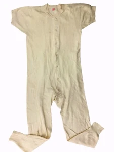 Vtg Hanes Womens One Piece Long John Union Suit Butt Flap Winter Weight S/M - Picture 1 of 11
