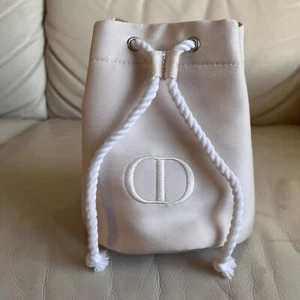 Dior Beauty Drawstring Beige Pouch Cosmetic Bag - Picture 1 of 10