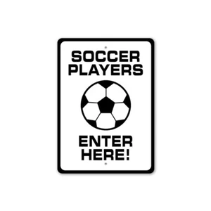 Letrero metálico de jugadores de fútbol Enter Here - Imagen 1 de 4