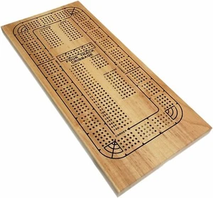 WE Games Classic Solid Wood, 4 Track Cribbage Board - Picture 1 of 7