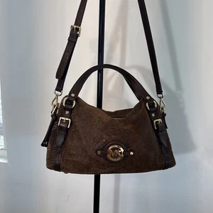 Michael Kors Crocodile dark brown textured shoulder and crossbody bag - Picture 1 of 24